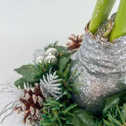 Amaryllis Couronne de Noël Argent – Bulbe Ciré Décoratif | bb-potager.com
