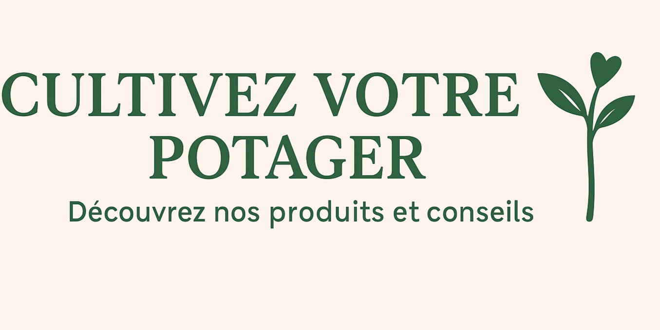 Bannière promotionnelle de BB-POTAGER présentant une offre spéciale avec un fond graphique végétal et un message d’accueil.